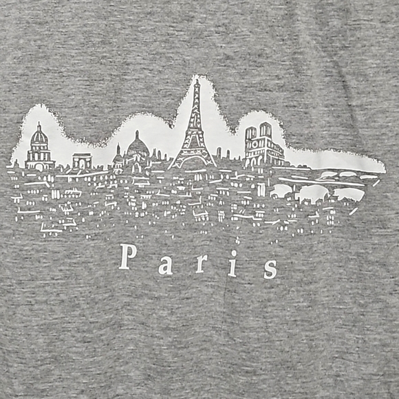 😎🗼inK collection Short Sleeve Paris Tee Light Gray/White Soft Size XXL - Picture 1 of 7